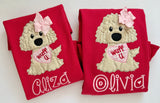 Wuff You Puppy Valentine ruffle shirt