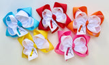 Monogrammed Crayon Initial hair bow for back to school