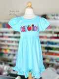 School Days Aqua Dress with name