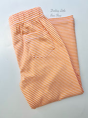 Boys Orange and White Stripe Knit Pants