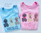 Puppy Love Pink Valentine ruffle shirt