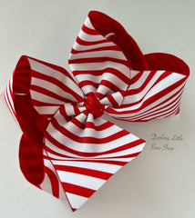 Candy Cane Striped large hairbow
