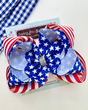 Happy Birthday America, flag hairbow