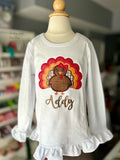 Traditional Turkey bodysuit or shirt for girls in red, orange, brown