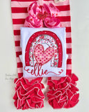 Valentine Rainbow shirt or bodysuit for girls