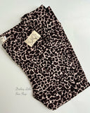 Leopard print Button Leggings - fleece lined and warm