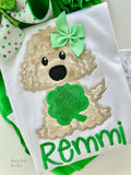 St. Patrick’s Day top for girls | Lucky dog