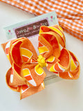 Candy Corn Bow -- boutique bow -- perfect for Halloween and Fall