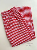 Boys Red and White Check Pants