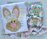 Funny Bunny Easter pigtail bows - Darling Little Bow Shop