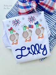 Patriotic Firequacker shirt or tank for girls