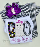 Purple and Black Girly Ghost Hairbow