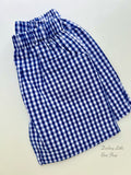 Boys Navy Check Shorts