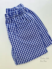 Boys Navy Check Shorts