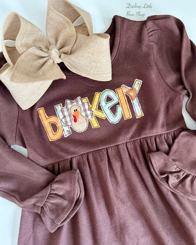 Personalized Thanksgiving Turkey Dress 3t Dress Personalized Thanksgiving Turkey Dress 3t Dress