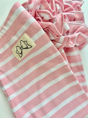 Ice Pink Striped Ruffle Leggings