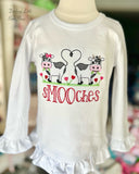 Smooches Cow shirt for girls - Miss Moo valentine top