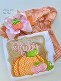 A Pretty Pumpkin Patch shirt or bodysuit for girls in pink and gold