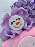 Lavender Snowman Hairbow