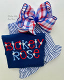 Navy Star Spangled shirt or tank for girls