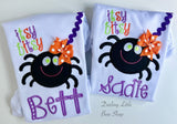 Baby Girl Spider Halloween Shirt -- Itsy Bitsy Spider