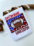 House Divided Football Shirt or bodysuit for Girls - choose two teams for the cutest girl's football shirt