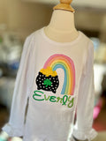 Rainbow Pot of Gold Shirt or bodysuit for girls - Darling Little Bow Shop