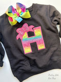 Girly Bow initial monogram sweatshirt