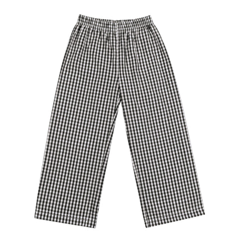 Boys Black and White Check Pants