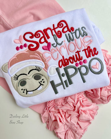 Hippopotamus for Christmas shirt for girls