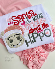 Hippopotamus for Christmas shirt for girls