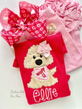Wuff You Puppy Valentine ruffle shirt - Darling Little Bow Shop