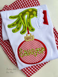 Grinch Bodysuit or Shirt for Boys, Grinch hand christmas shirt