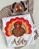 Brown Gingham Turkey hairbow