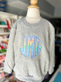 Pastel Rainbow monogram sweatshirt for toddler to adult