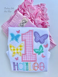 Butterfly Pastel Birthday Bodysuit or Shirt - ANY AGE