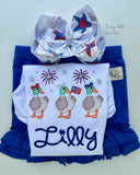 Patriotic Firequacker shirt or tank for girls