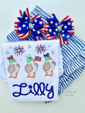 Patriotic Firequacker shirt or tank for girls
