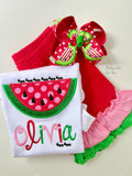 Watermelon bow - Watermelon Picnic Hairbow