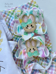 Funny Bunny Easter pigtail bows