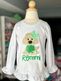St. Patrick’s Day top for girls | Lucky dog