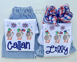 Patriotic Firequacker shirt or bodysuit for boys