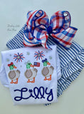Navy Seersucker Ruffle Shorties