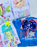 Girls Monogrammed Dress for 4th of July