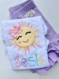 Pastel Rainbow Sun Shirt or bodysuit for girls, Sun Shirt