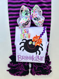 Baby Girl Spider Halloween Shirt -- Itsy Bitsy Spider