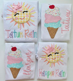 Pastel Rainbow Sun Shirt or bodysuit for girls, Sun Shirt