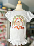 Pumpkin Rainbows bodysuit or shirt for girls
