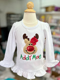 Run, Run Rudolf Girls Reindeer shirt or bodysuit for girls - Darling Little Bow Shop
