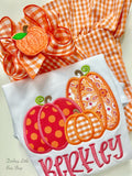 Orange Gingham Pumpkin Hairbow